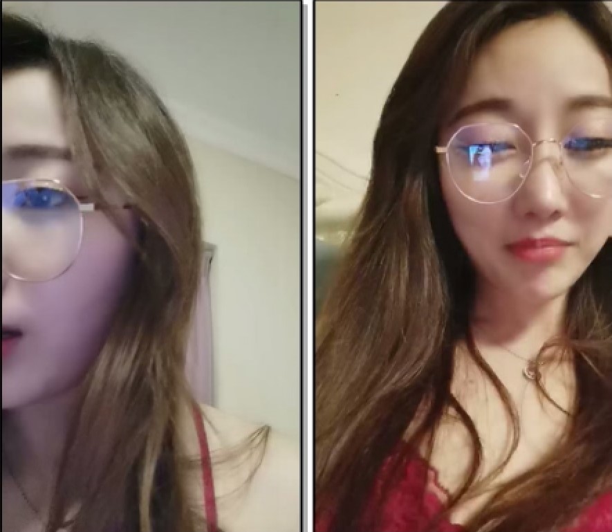 长发眼镜御姐黑丝网袜红色吊带睡衣，喜欢玩道具，茄子，大黑牛自慰刺激阴蒂