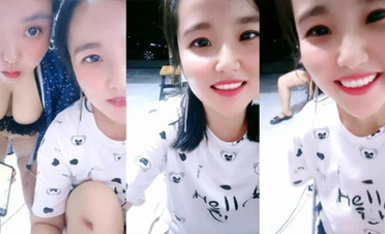 推薦，山東超市的老闆娘，【北冥有魚】，帶表妹初下海，店裡還有人，就要露奶子，約情人來啪啪(5)