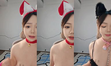 奶大膚白的極品寶貝又是聖誕女裝又是情趣睡衣的誘惑，奶子是真大聽狼友指揮發騷，騷穴展示，精彩刺激別錯過
