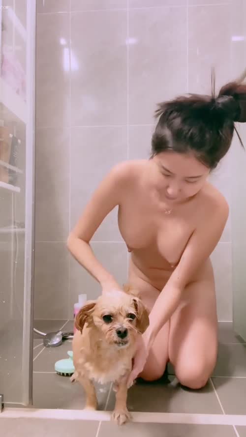 小琴女友的日常生活——狗狗洗澡