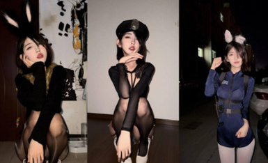 土豪大哥重金定製高顏值極品身材小母狗，黑白絲襪高跟自慰(2)