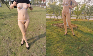 極限露出天花板，反差婊【風箏斷了線】中醫按摩院勾引老中醫，老頭過足了手癮 (3)