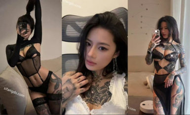 刺青阿詩 抖音健身網紅符文女神自拍啪啪福利-2